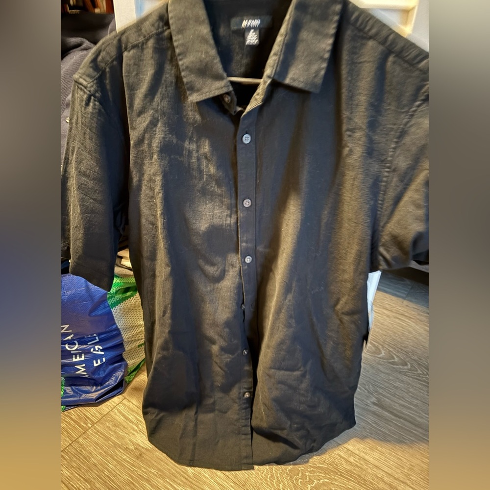 Alfani Men's Black Short Sleeve Shirt Jacket